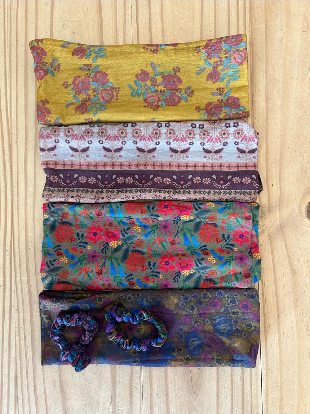 NATURAL LIFE Boho Bandeau Headbands Set of 4 & 2 scrunchies